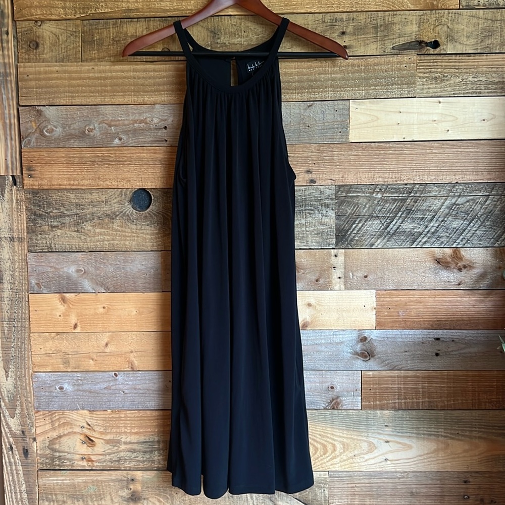 Nicole Miller Black Jersey Halter Dress